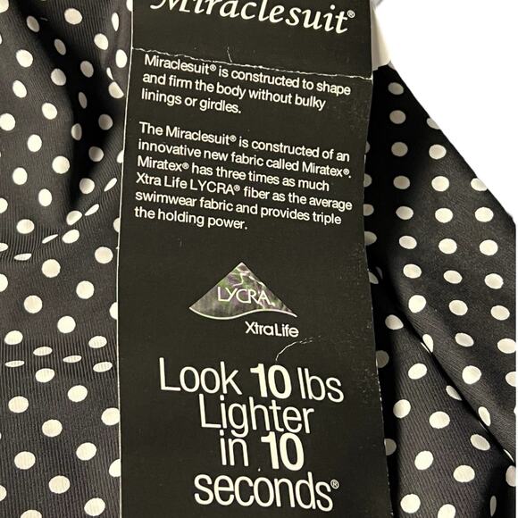 NWT MiracleSuit Estilo Women One Piece Swimsuit Slimming Black Dot Stretch Sz 18 - Picture 7 of 7